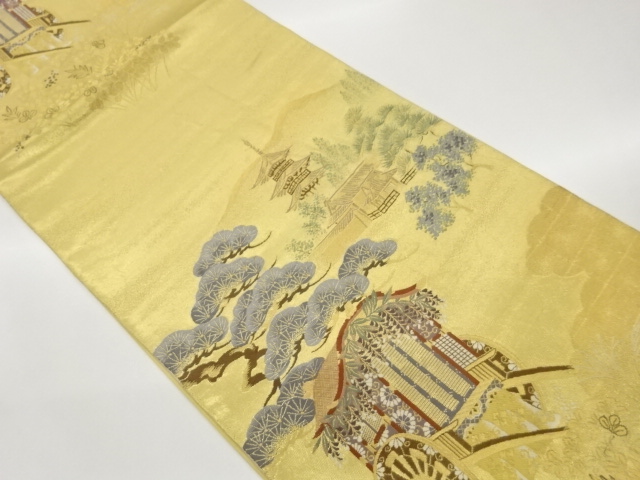 JAPANESE FUKURO OBI / WOVEN PINE & CARRIAGE